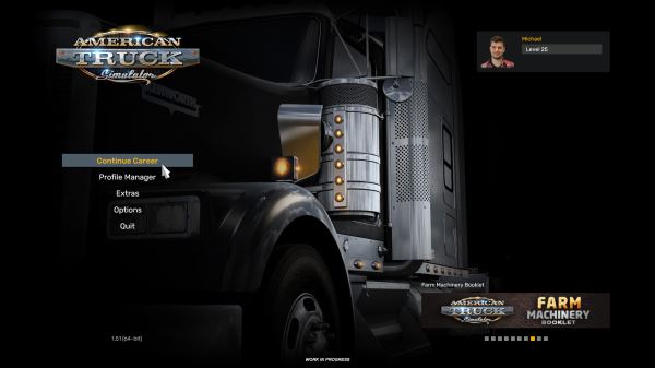 В патче 1.51 для Euro Truck Simulator 2 и American Truck Simulator будет обновлен стартовый экран